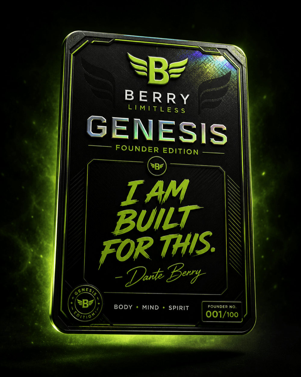 GENESIS motivational collectible card reading I Am Built for This